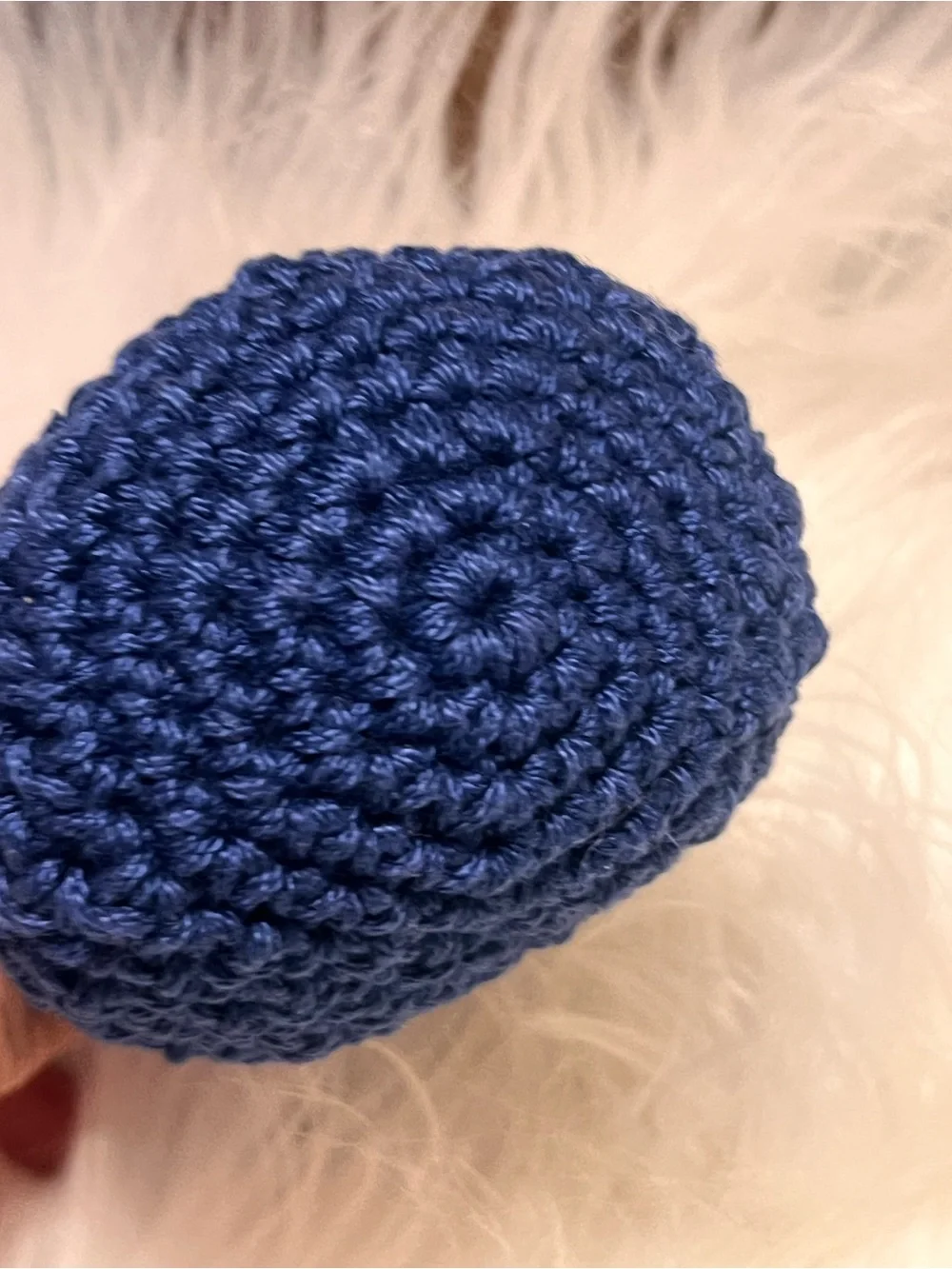 Handmade Navy Crochet Kiss-Lock Coin Purse